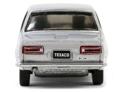 1970 Nissan Datsun 510 #28 "Texaco" Silver Metallic and White with Red Stripes "Texaco Special Edition" Series 1 1/64 Diecast Model Car