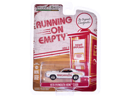 1970 Plymouth Hemi Barracuda "Ramchargers" White with Red Stripes "Running on Empty" Series 17 1/64 Diecast Model Car