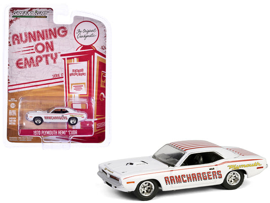 1970 Plymouth Hemi Barracuda "Ramchargers" White with Red Stripes "Running on Empty" Series 17 1/64 Diecast Model Car
