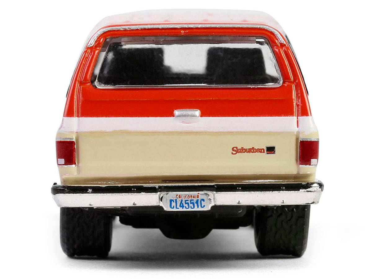 1988 GMC Suburban Sierra Classic C10 "Chevron" Orange and Beige with White Stripes "Chevron Special Edition" Series 1 1/64 Diecast Model Car