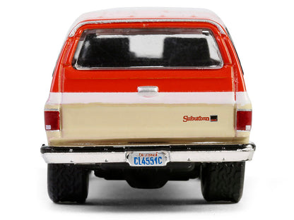 1988 GMC Suburban Sierra Classic C10 "Chevron" Orange and Beige with White Stripes "Chevron Special Edition" Series 1 1/64 Diecast Model Car