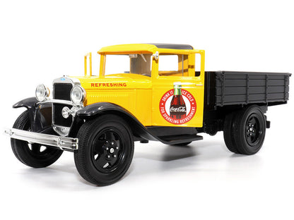 1931 Ford Model AA Pickup Truck Yellow and Black "Drink it Ice Cold for Sparkling Refreshment - Coca-Cola" 1/24 Diecast Model Car