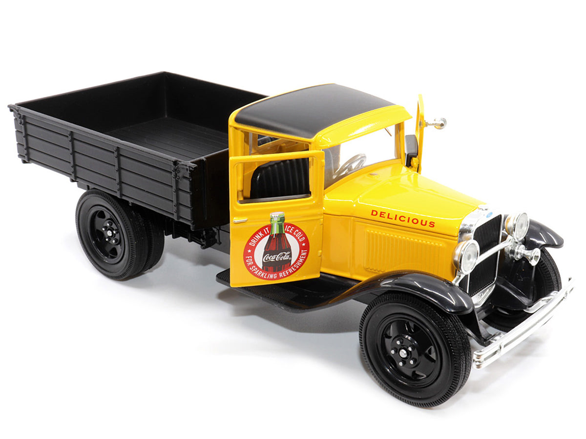 1931 Ford Model AA Pickup Truck Yellow and Black "Drink it Ice Cold for Sparkling Refreshment - Coca-Cola" 1/24 Diecast Model Car