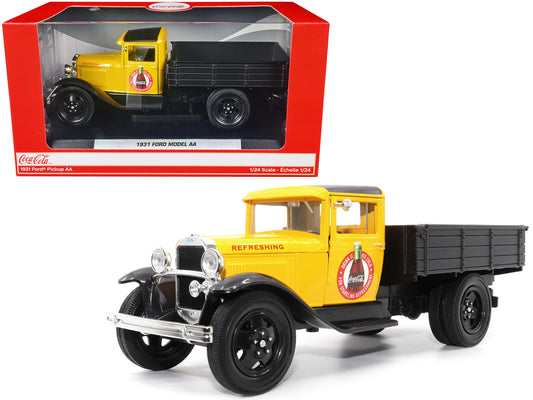 1931 Ford Model AA Pickup Truck Yellow and Black "Drink it Ice Cold for Sparkling Refreshment - Coca-Cola" 1/24 Diecast Model Car