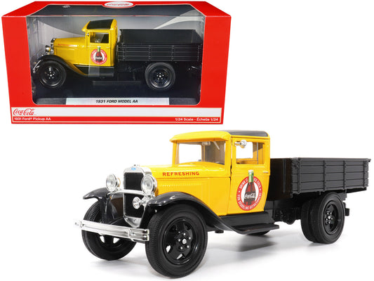 1931 Ford Model AA Pickup Truck Yellow and Black "Drink it Ice Cold for Sparkling Refreshment - Coca-Cola" 1/24 Diecast Model Car