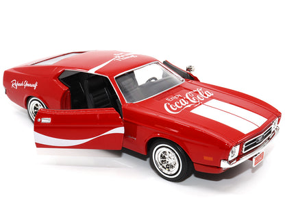 1971 Ford Mustang Sportsroof Red with White Stripes "Refresh Yourself - Coca-Cola" 1/24 Diecast Model Car