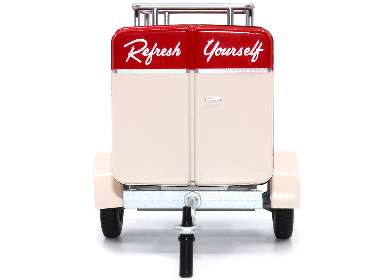 Travel Trailer Cream with Red Top "Pause and Refresh Yourself Drink Delicious Coca-Cola" 1/24 Diecast Model Car
