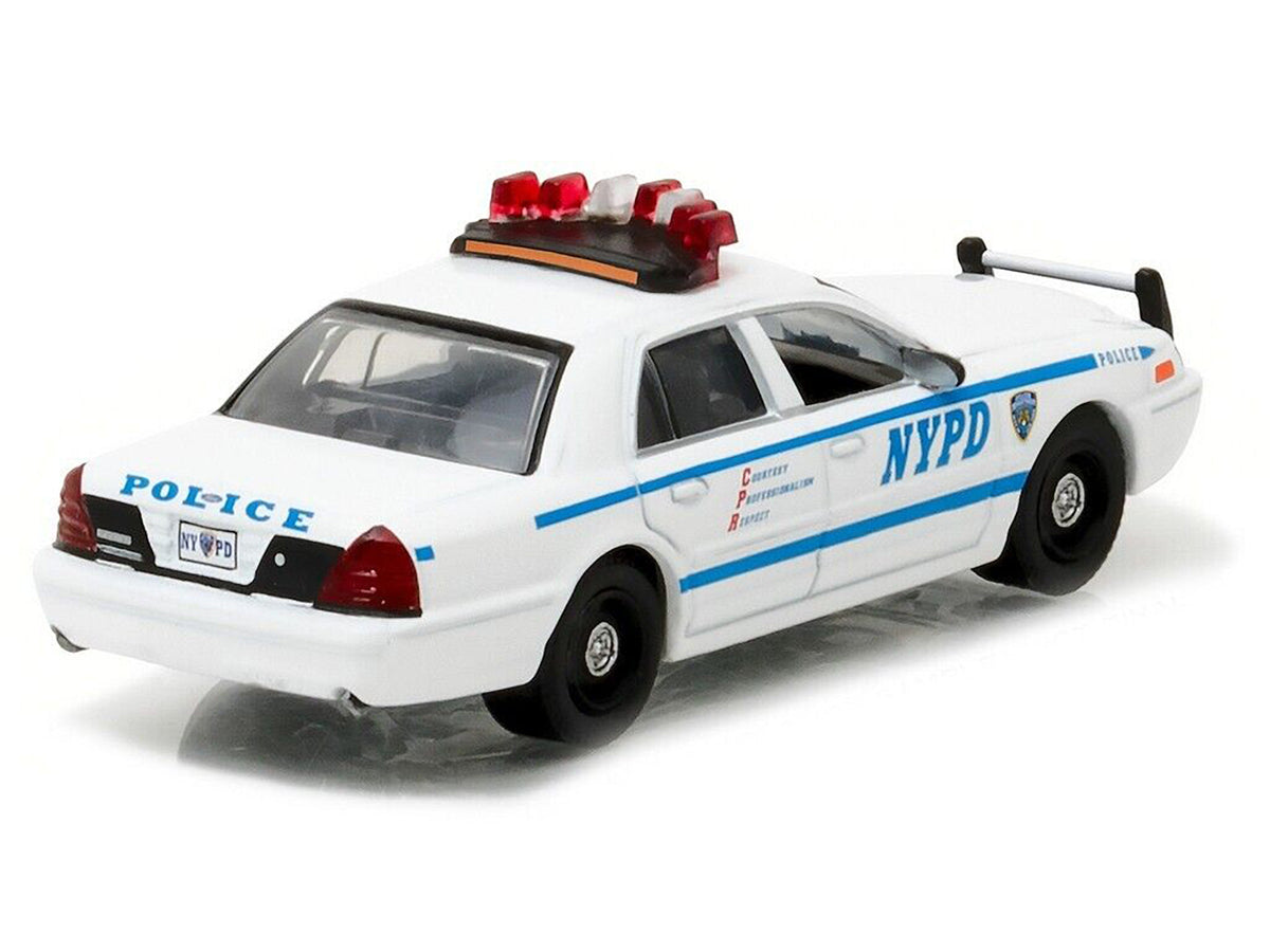 2011 Ford Crown Victoria Police New York Police Department (NYPD) with NYPD Squad Number Decal Sheet Hobby Exclusive 1/64 Diecast Model Car