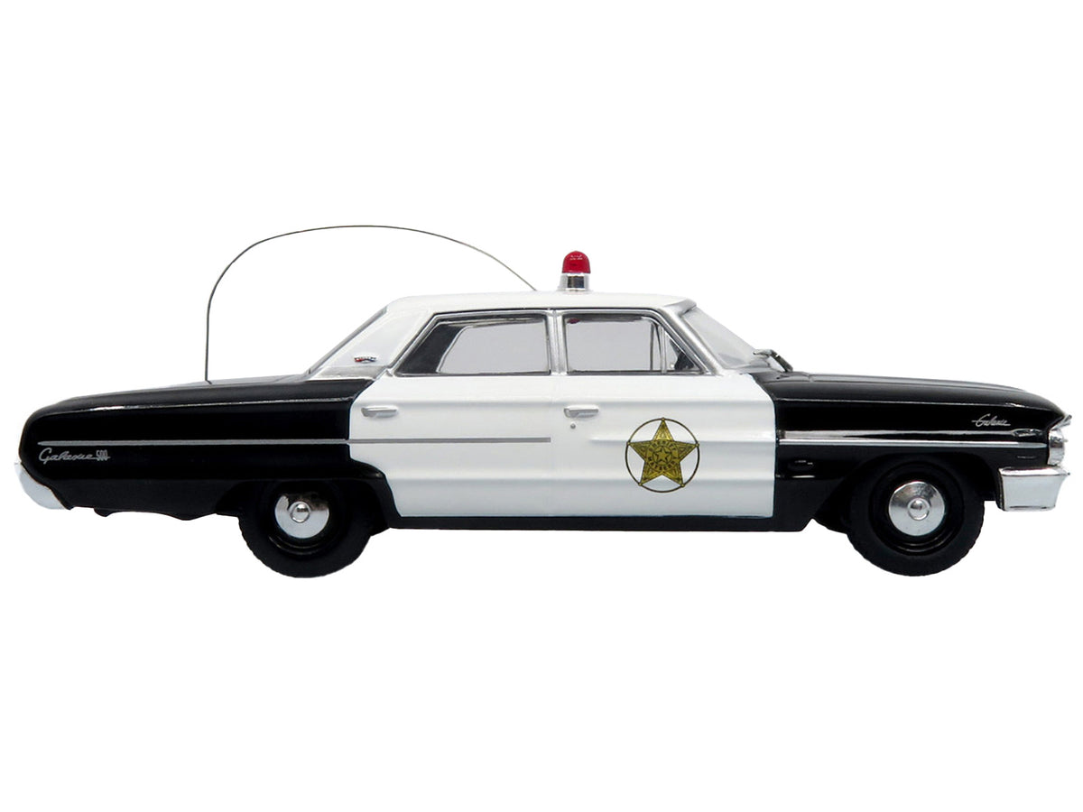 1964 Ford Galaxie 500 Police Car "Mount Airy Mayberry Sheriff" Black and White 1/43 Diecast Model