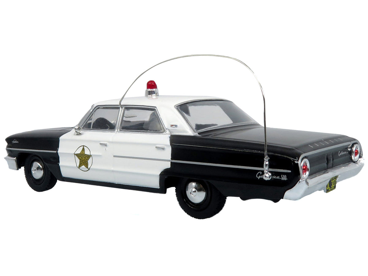 1964 Ford Galaxie 500 Police Car "Mount Airy Mayberry Sheriff" Black and White 1/43 Diecast Model