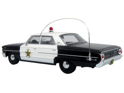 1964 Ford Galaxie 500 Police Car "Mount Airy Mayberry Sheriff" Black and White 1/43 Diecast Model