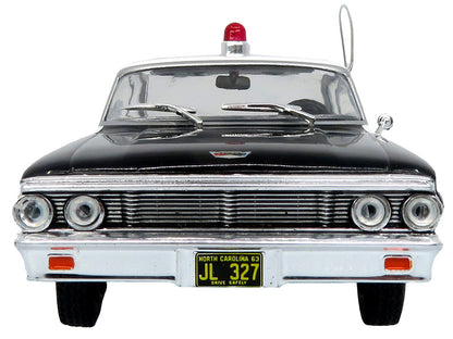 1964 Ford Galaxie 500 Police Car "Mount Airy Mayberry Sheriff" Black and White 1/43 Diecast Model
