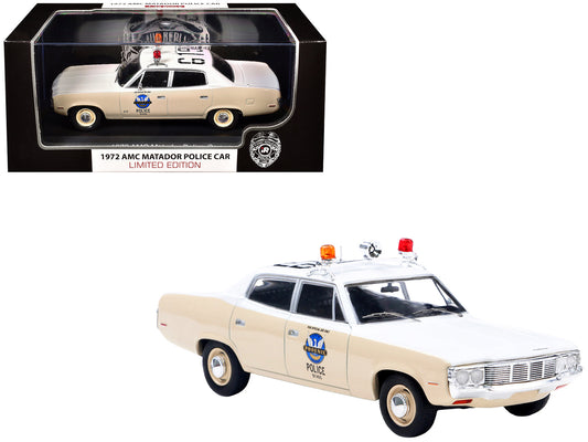 1972 AMC Matador Police Car "Phoenix Police Department" White and Beige 1/43 Diecast Model