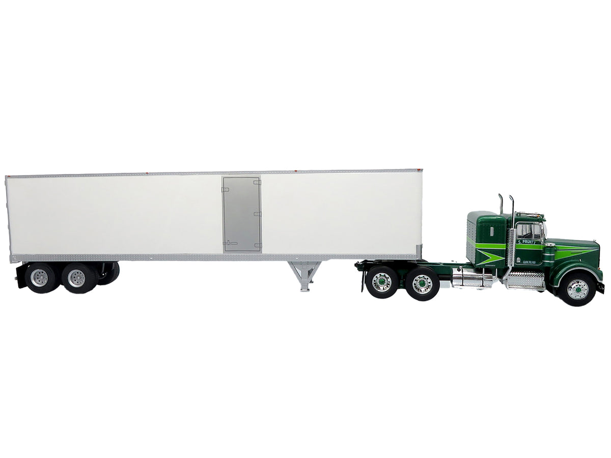 1976 Kenworth W900A Tractor with Dry Goods Trailer Green Metallic with Light Green Graphics "Vintage Heavy Haul Truck Collection" 1/43 Diecast Model