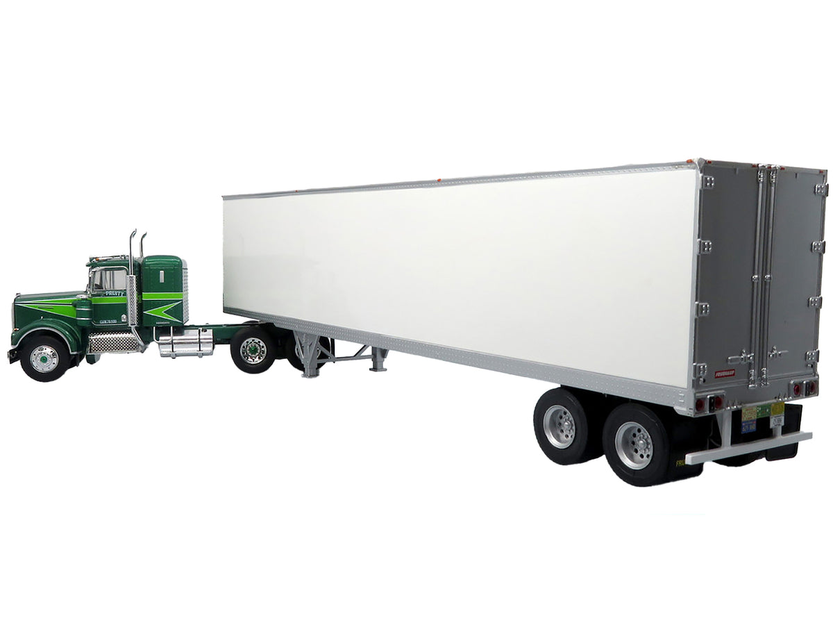 1976 Kenworth W900A Tractor with Dry Goods Trailer Green Metallic with Light Green Graphics "Vintage Heavy Haul Truck Collection" 1/43 Diecast Model