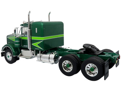 1976 Kenworth W900A Tractor with Dry Goods Trailer Green Metallic with Light Green Graphics "Vintage Heavy Haul Truck Collection" 1/43 Diecast Model