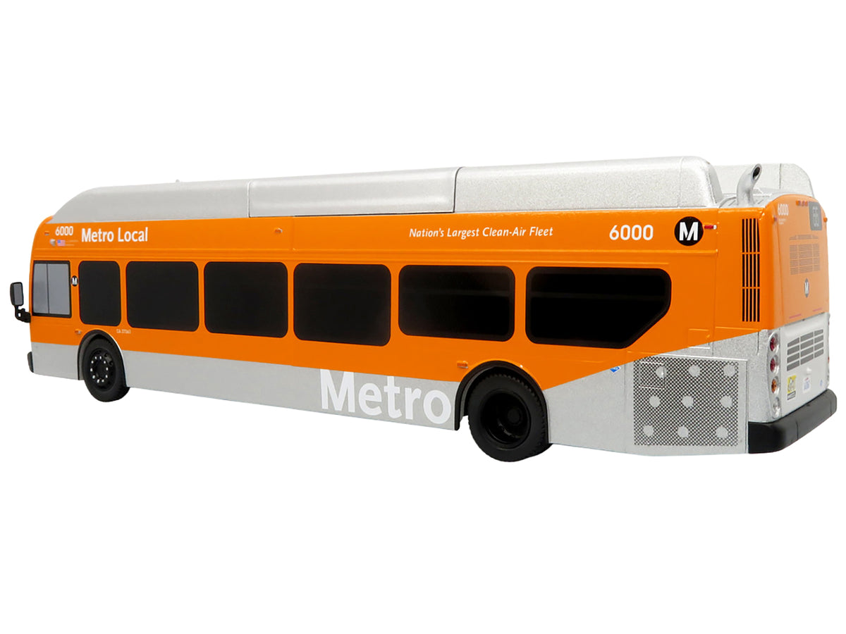 New Flyer Xcelsior Transit Bus Bank "Los Angeles Metro" Orange and Silver "The Bus & Motorcoach Collection" Limited Edition to 504 Pieces Worldwide 1/43 Model