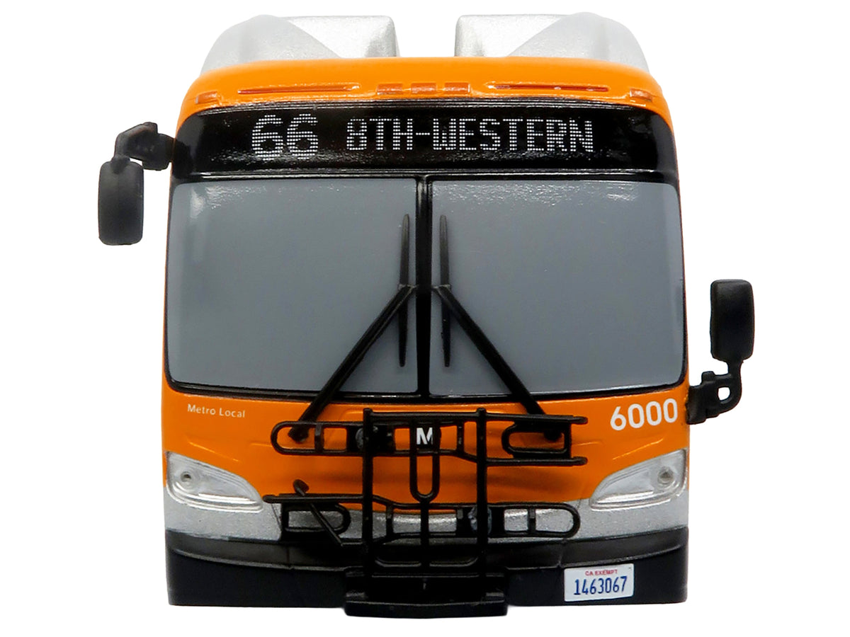 New Flyer Xcelsior Transit Bus Bank "Los Angeles Metro" Orange and Silver "The Bus & Motorcoach Collection" Limited Edition to 504 Pieces Worldwide 1/43 Model