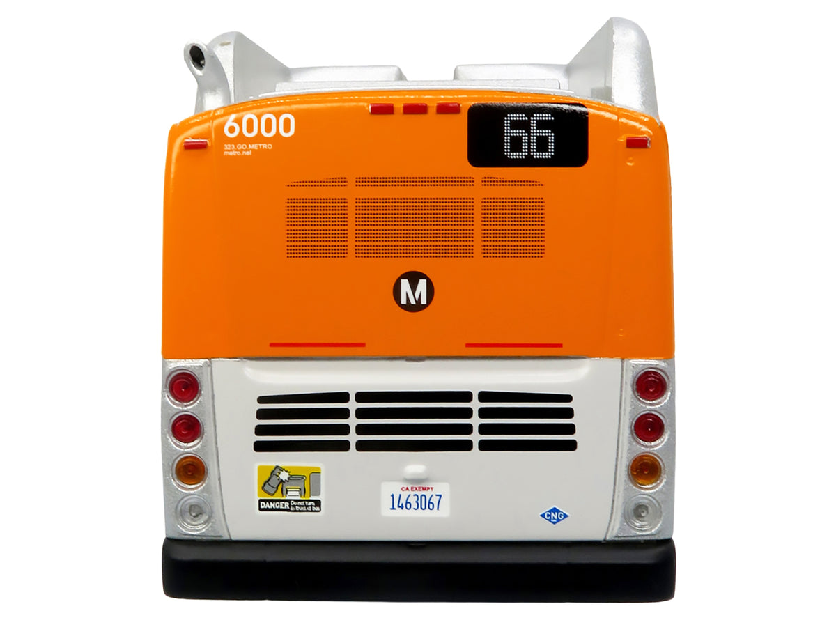 New Flyer Xcelsior Transit Bus Bank "Los Angeles Metro" Orange and Silver "The Bus & Motorcoach Collection" Limited Edition to 504 Pieces Worldwide 1/43 Model