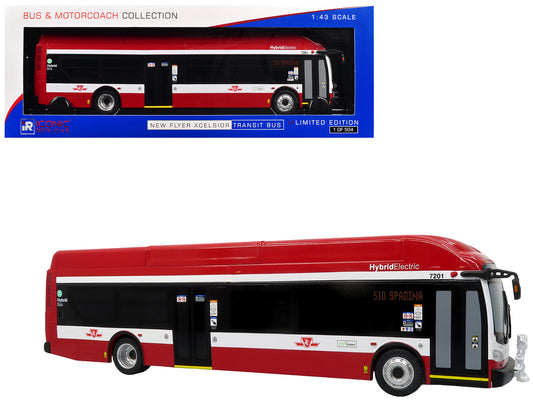 New Flyer Xcelsior Transit Bus Bank "TTC – Toronto Transit Commission" Red and White "The Bus & Motorcoach Collection" Limited Edition to 504 Pieces Worldwide 1/43 Model