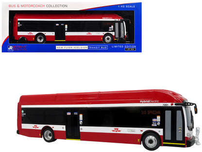 New Flyer Xcelsior Transit Bus Bank "TTC – Toronto Transit Commission" Red and White "The Bus & Motorcoach Collection" Limited Edition to 504 Pieces Worldwide 1/43 Model