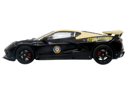 2023 Chevrolet Corvette C8 Stingray Police Interceptor "Florida Highway Patrol (FHP)" Black with Cream Top 1/43 Diecast Model