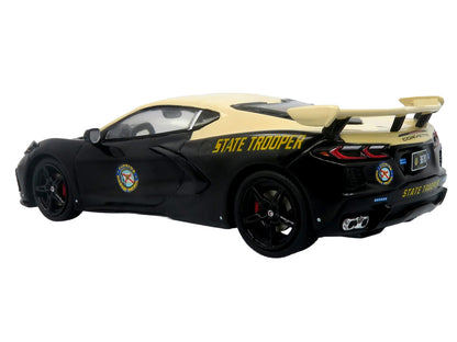 2023 Chevrolet Corvette C8 Stingray Police Interceptor "Florida Highway Patrol (FHP)" Black with Cream Top 1/43 Diecast Model