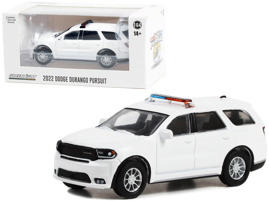 2022 Dodge Durango Pursuit Police Car with Lights White "Hot Pursuit" "Hobby Exclusive" Series 1/64 Diecast Model Car