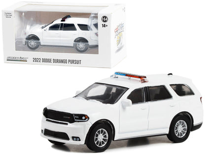 2022 Dodge Durango Pursuit Police Car with Lights White "Hot Pursuit" "Hobby Exclusive" Series 1/64 Diecast Model Car