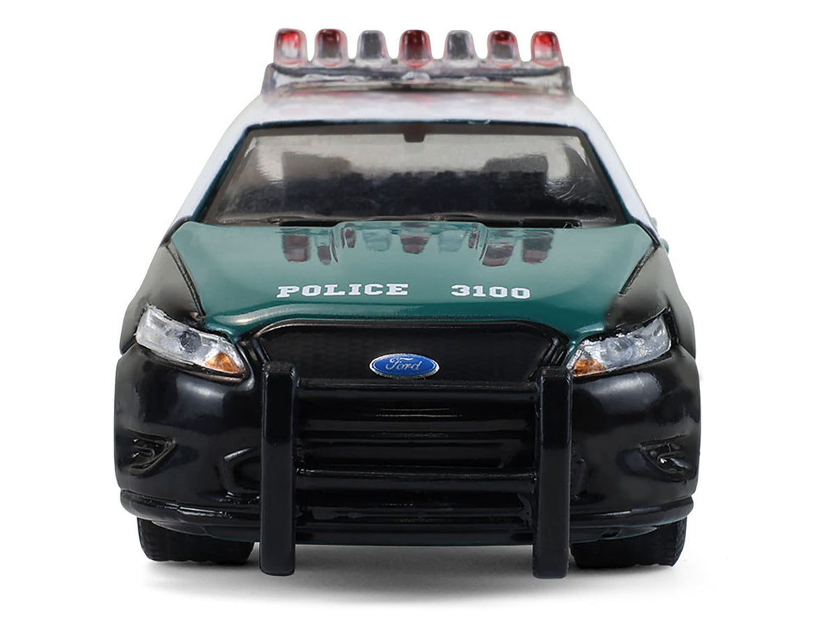2014 Ford Taurus "New York Police Department (NYPD) Vintage Tribute Livery" Green and Black with White Top "Hot Pursuit" Series 47 1/64 Diecast Model Car