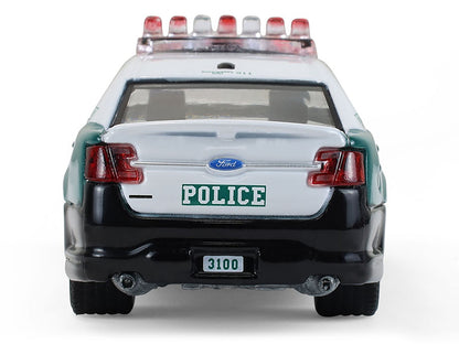2014 Ford Taurus "New York Police Department (NYPD) Vintage Tribute Livery" Green and Black with White Top "Hot Pursuit" Series 47 1/64 Diecast Model Car