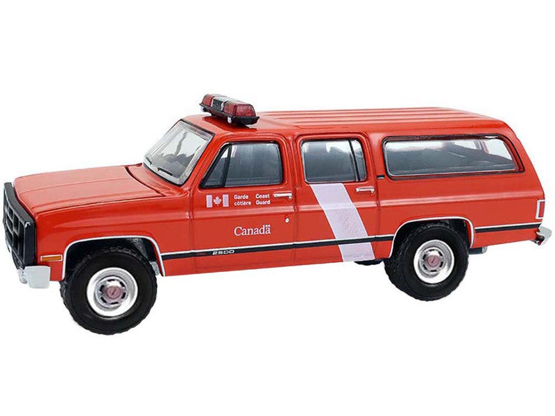 1991 GMC Suburban "Canada Coast Guard" Red with White Stripes "Hot Pursuit - Canada Special Edition" Series 1/64 Diecast Model Car