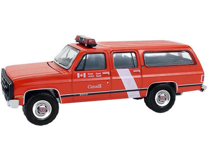1991 GMC Suburban "Canada Coast Guard" Red with White Stripes "Hot Pursuit - Canada Special Edition" Series 1/64 Diecast Model Car