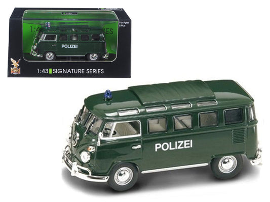 1962 Volkswagen Microbus Police Green 1/43 Diecast Car Model