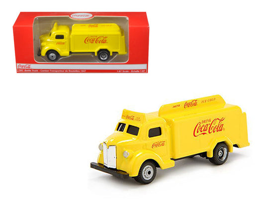 1947 Coca Cola Delivery Bottle Truck Yellow 1/87 Diecast Model