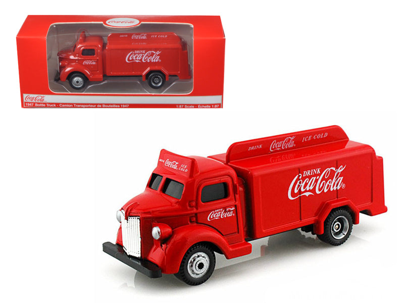 1947 Coca Cola Delivery Bottle Truck Red 1/87 Diecast Model