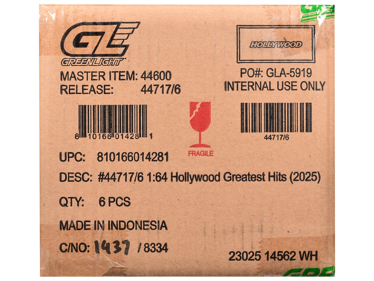 "Hollywood Greatest Hits" (2025) Set of 6 pieces 1/64 Diecast Model Cars