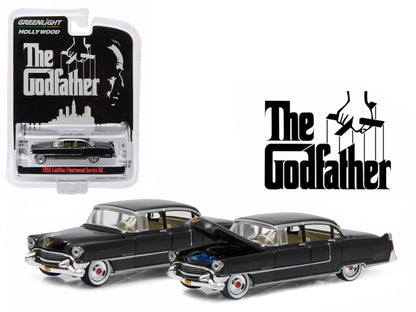 1955 Cadillac Fleetwood Series 60 Black "The Godfather" (1972) Movie "Hollywood Series" Release 14 1/64 Diecast Model Car