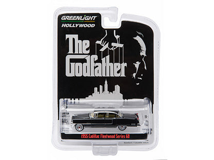 1955 Cadillac Fleetwood Series 60 Black "The Godfather" (1972) Movie "Hollywood Series" Release 14 1/64 Diecast Model Car