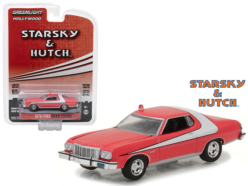 1976 Ford Gran Torino Red with White Stripe "Starsky and Hutch" (1975-1979) TV Series "Hollywood Series" Release 18 1/64 Diecast Model Car