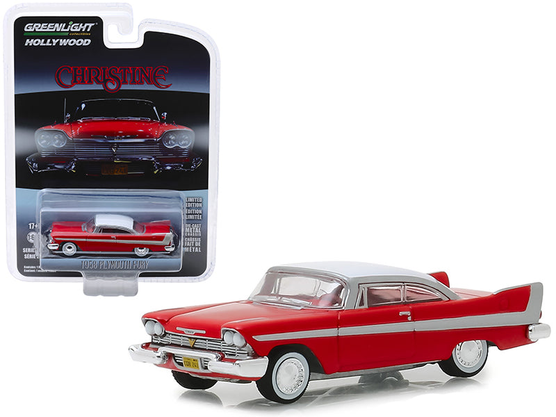 1958 Plymouth Fury Red with White Top "Christine" (1983) Movie "Hollywood Series" Release 23 1/64 Diecast Model Car