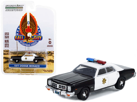 1977 Dodge Monaco Police Black and White "County Sheriff's Department" "Fall Guy Stuntman Association" Hollywood Special Edition 1/64 Diecast Model Car