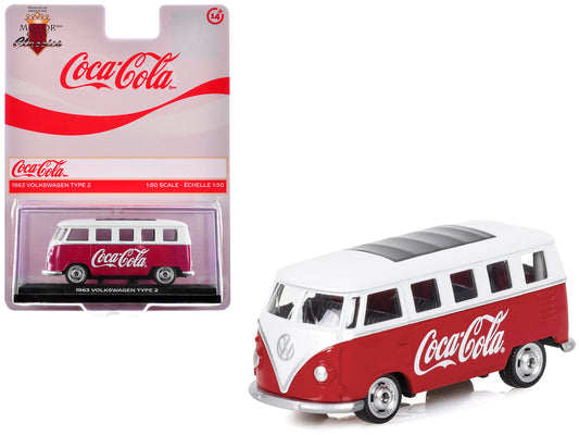 1963 Volkswagen Type 2 Van "Coca-Cola" Red and White 1/50 Diecast Model