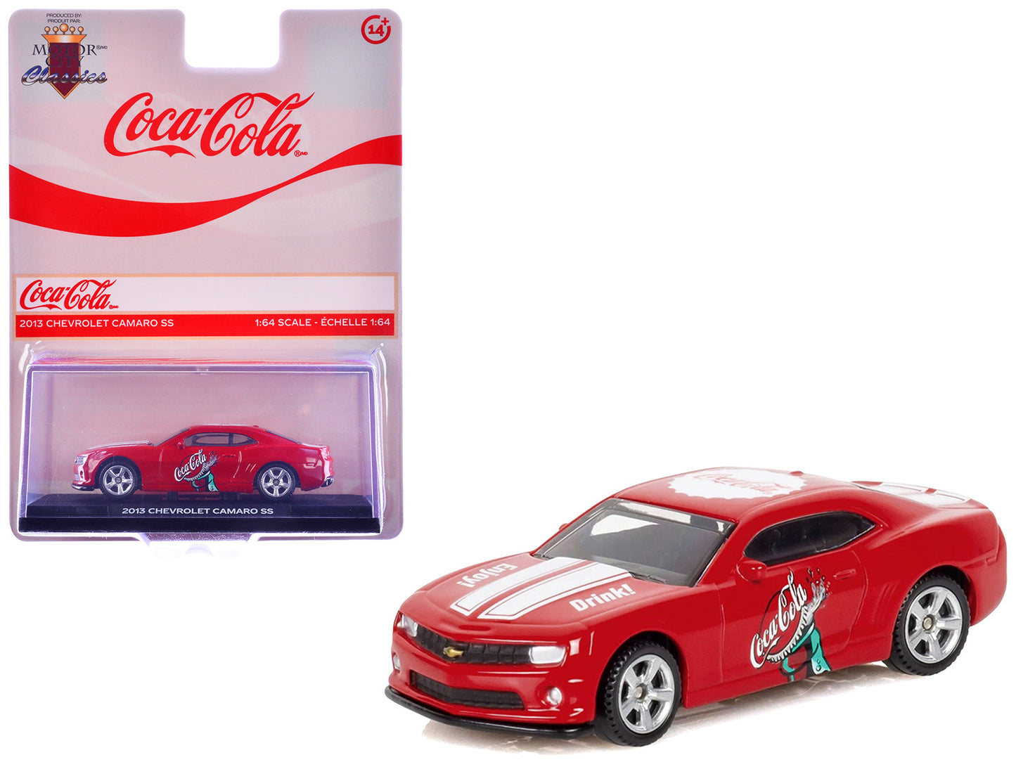 2013 Chevrolet Camaro SS "Coca-Cola" Red with White Stripes 1/64 Diecast Model