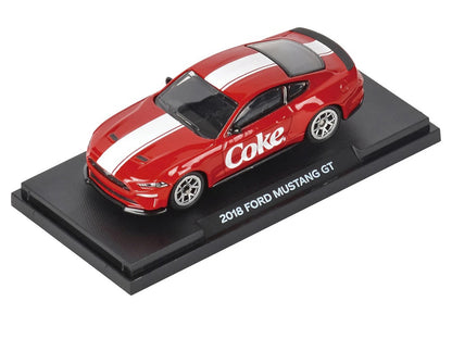 2018 Ford Mustang GT "Coca-Cola" Red with White Stripes 1/64 Diecast Model