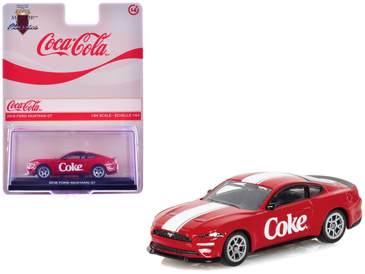 2018 Ford Mustang GT "Coca-Cola" Red with White Stripes 1/64 Diecast Model