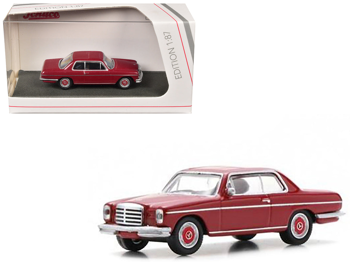 Mercedes-Benz /8 (W114) Coupe Red 1/87 (HO) Diecast Model Car