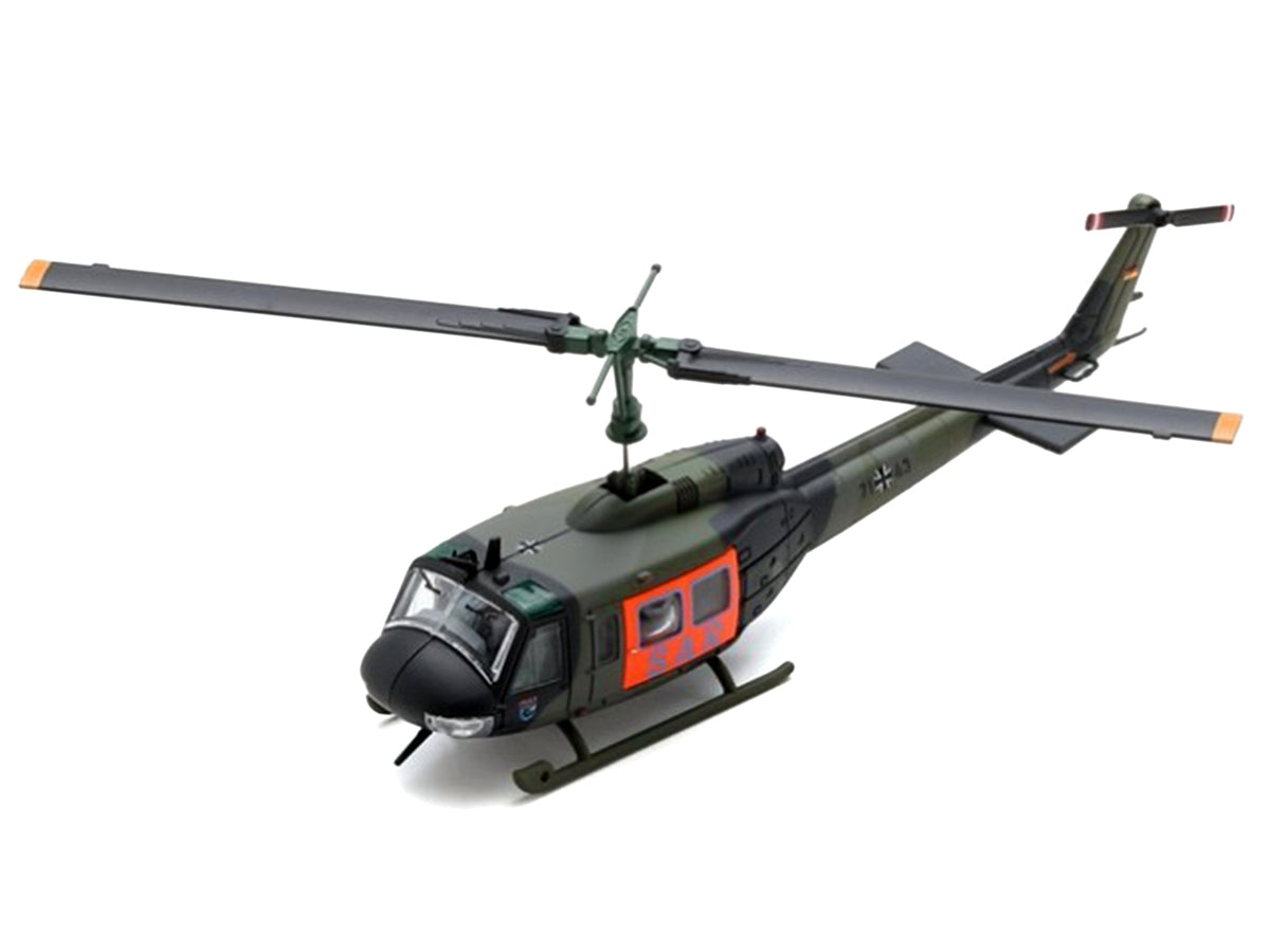 Bell UH 1D Helicopter "SAR - German Army" Green Camouflage 1/87 (HO) Scale Diecast Model Car
