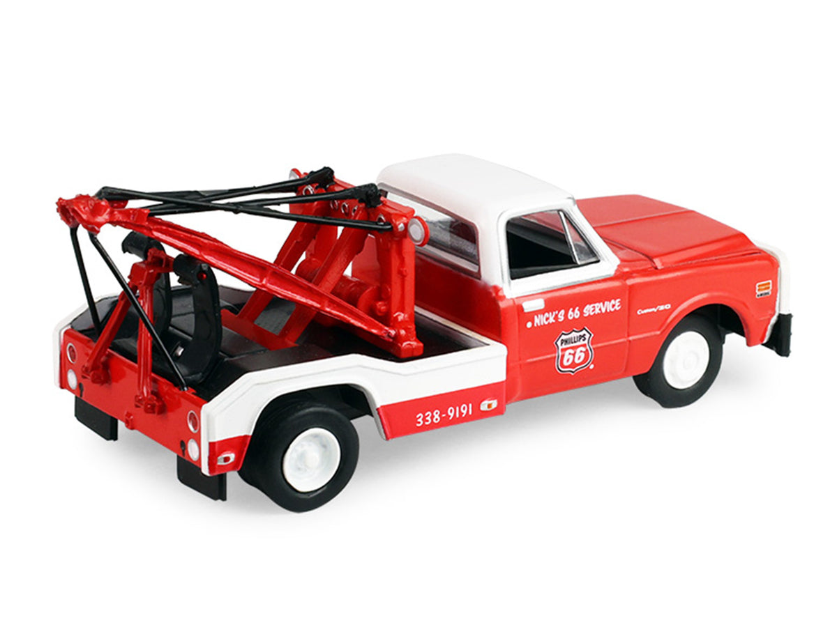 1971 Chevrolet C-30 Dually Wrecker Tow Truck "Phillips 66" Red with White Top "Dually Drivers" Series 17 1/64 Diecast Model Car