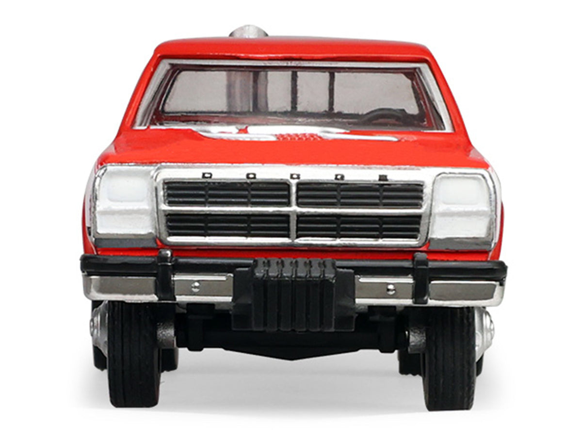 1993 Dodge Ram D350 Dually Red and White with Exhaust with Bumper Weights "Dually Drivers" Series 17 1/64 Diecast Model Car